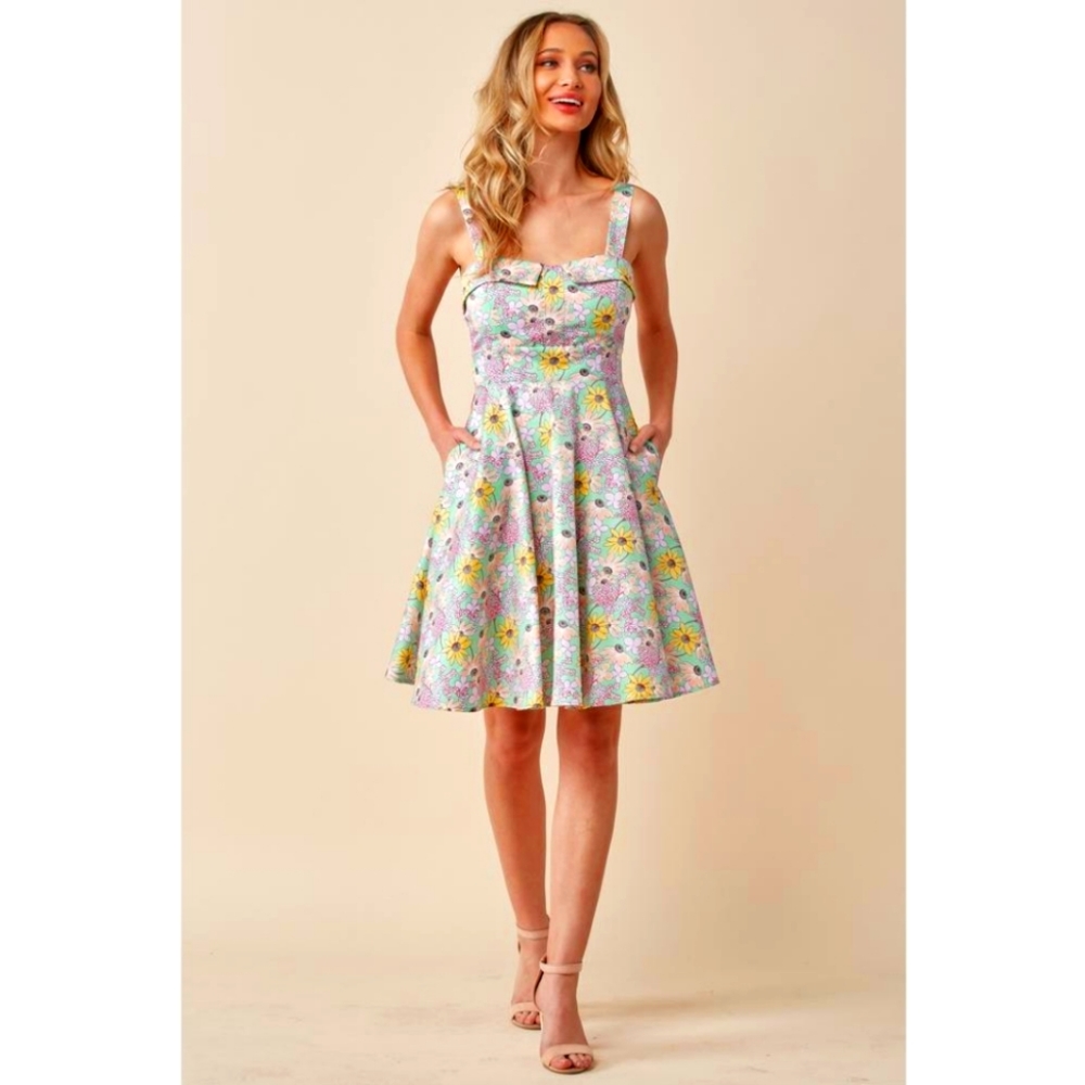 Eva Rose Clothing Fit and Flare Dress with Pockets